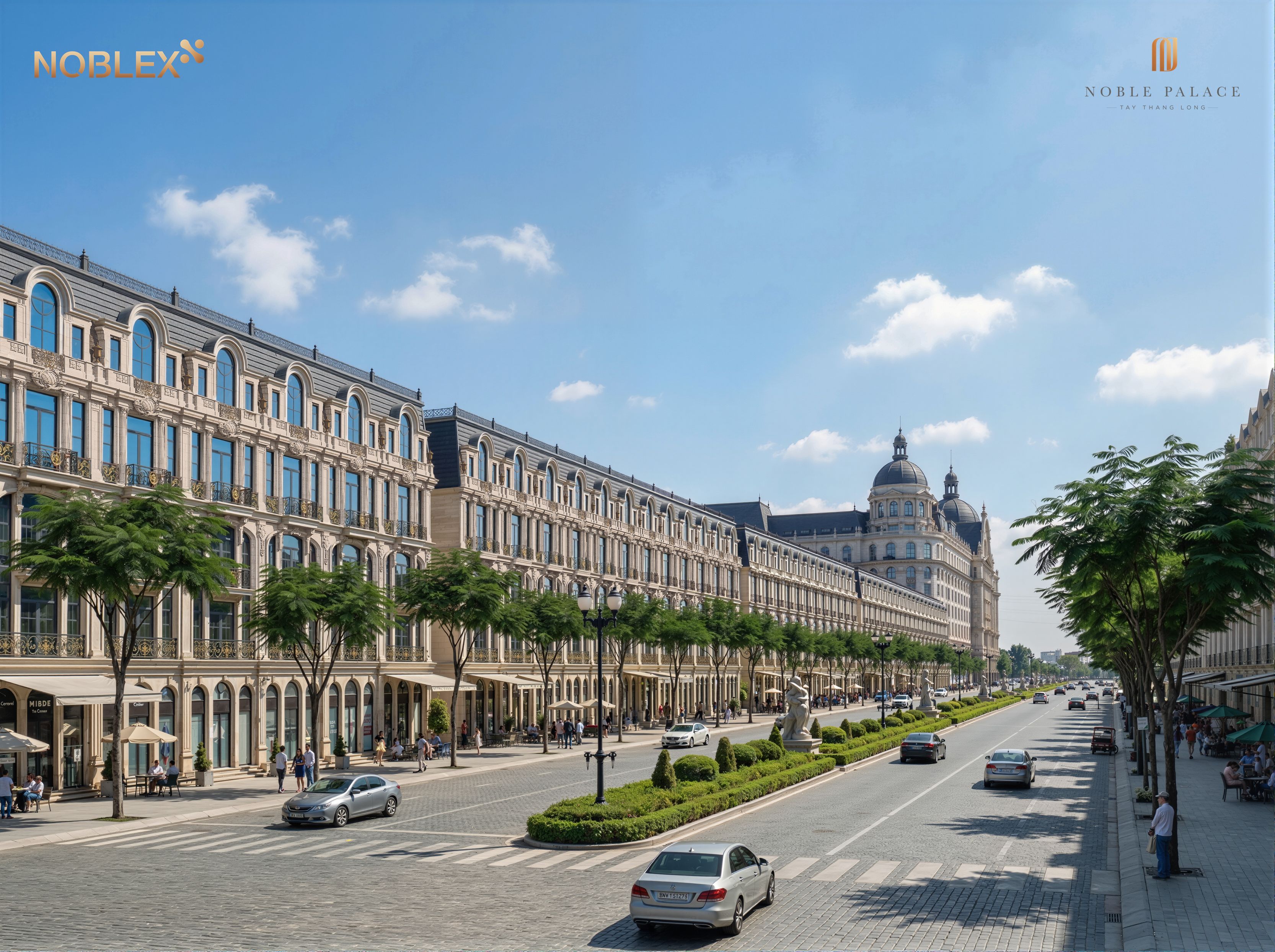 Phối cảnh liền kề Noble Palace TTL — mặt đại lộ